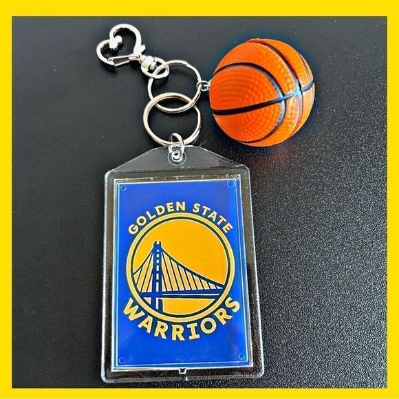 NWOT. Golden State Warriors Keychain includes Heart Shape Silver Medal Spring. - Picture 1 of 8